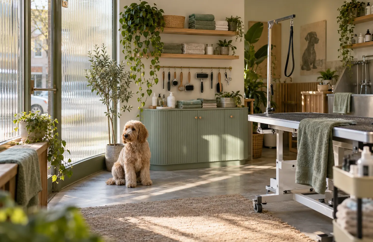 Illustration of pet care businesses and their working space