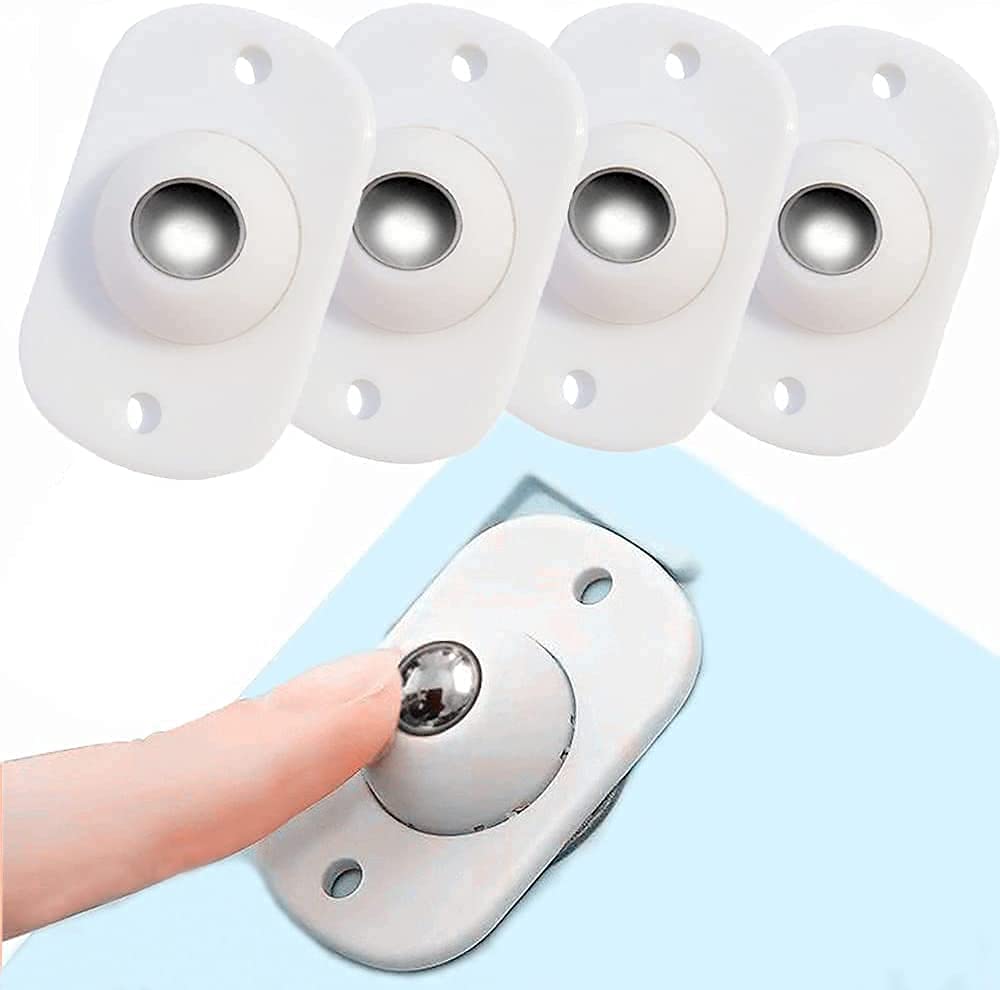 4pcs Rotating Storage Box Caster Ball Universal Trash Can Bottom Wheel  Pulley Self-adhesive Furniture Rollers